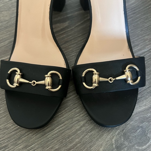Black GUCCI Horsebit Block Heel Sandal - Picture 5 of 6